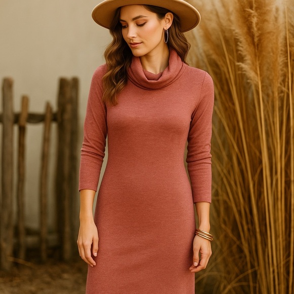 NWT bobeau nordstrom blush long sleeve midi dress - Picture 1 of 8
